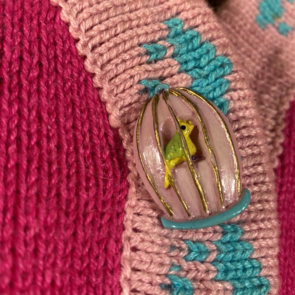 Storybook Knits • Intricate Crazy Cat Lady Kitsch Cardigan - Picture 4 of 16